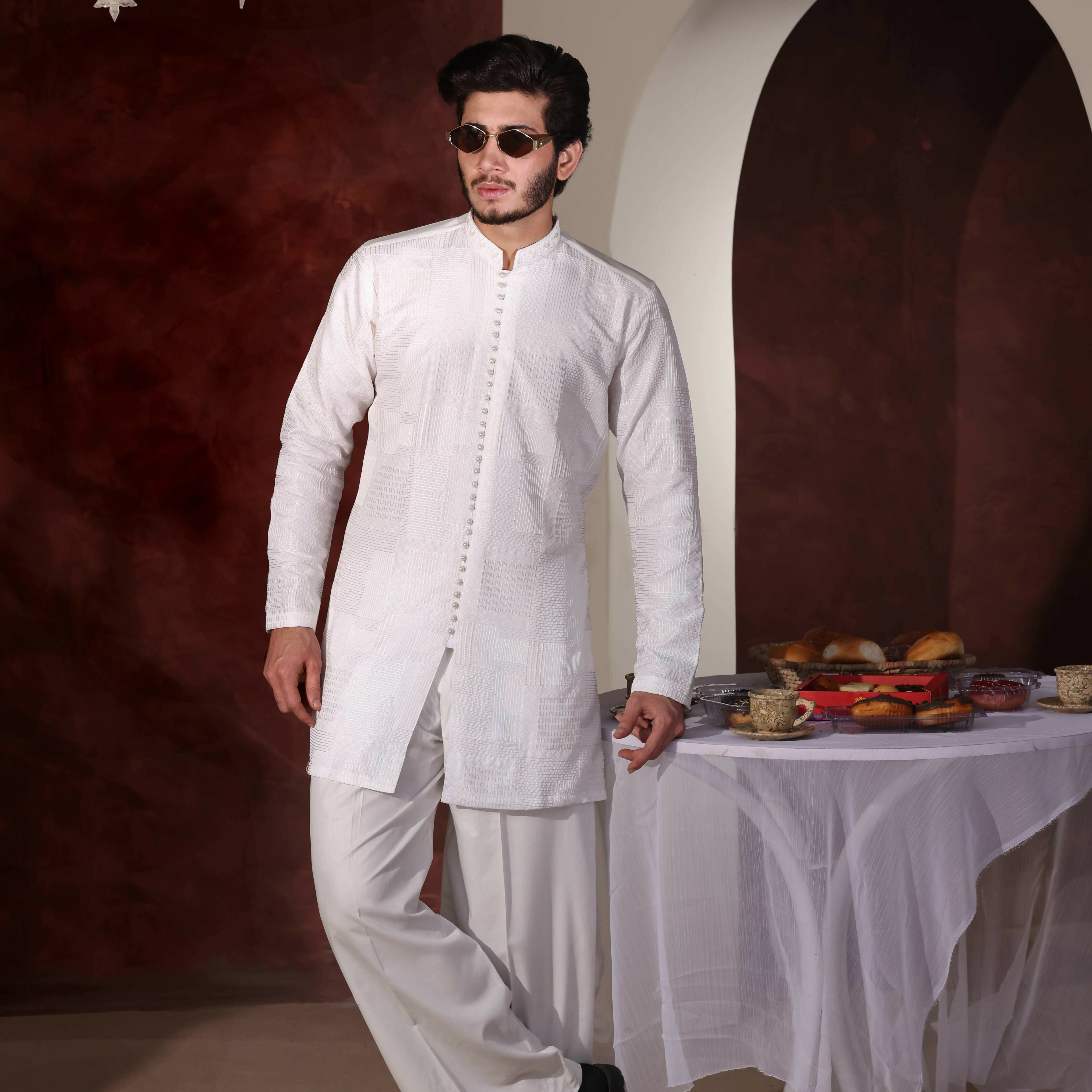 CK 760 White Chikankari Kurta