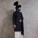 ER SH 118 Navy Blue Sherwani For Men