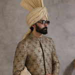 ER SH 116 Grey Sherwani For Groom