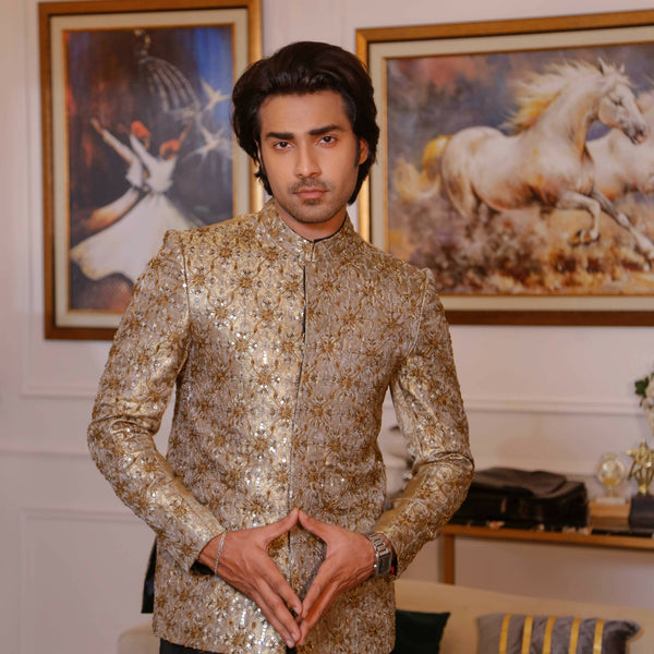 ER PC 3014 Grey Hand Work Prince Coat