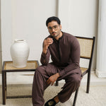 ER 809 Dark Brown Executive Shalwar Kameez