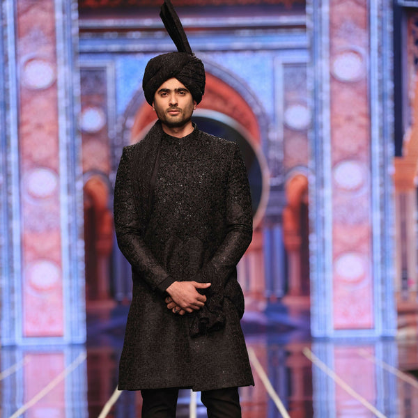 BCW 61 Black TABOO Honey Sherwani For Groom