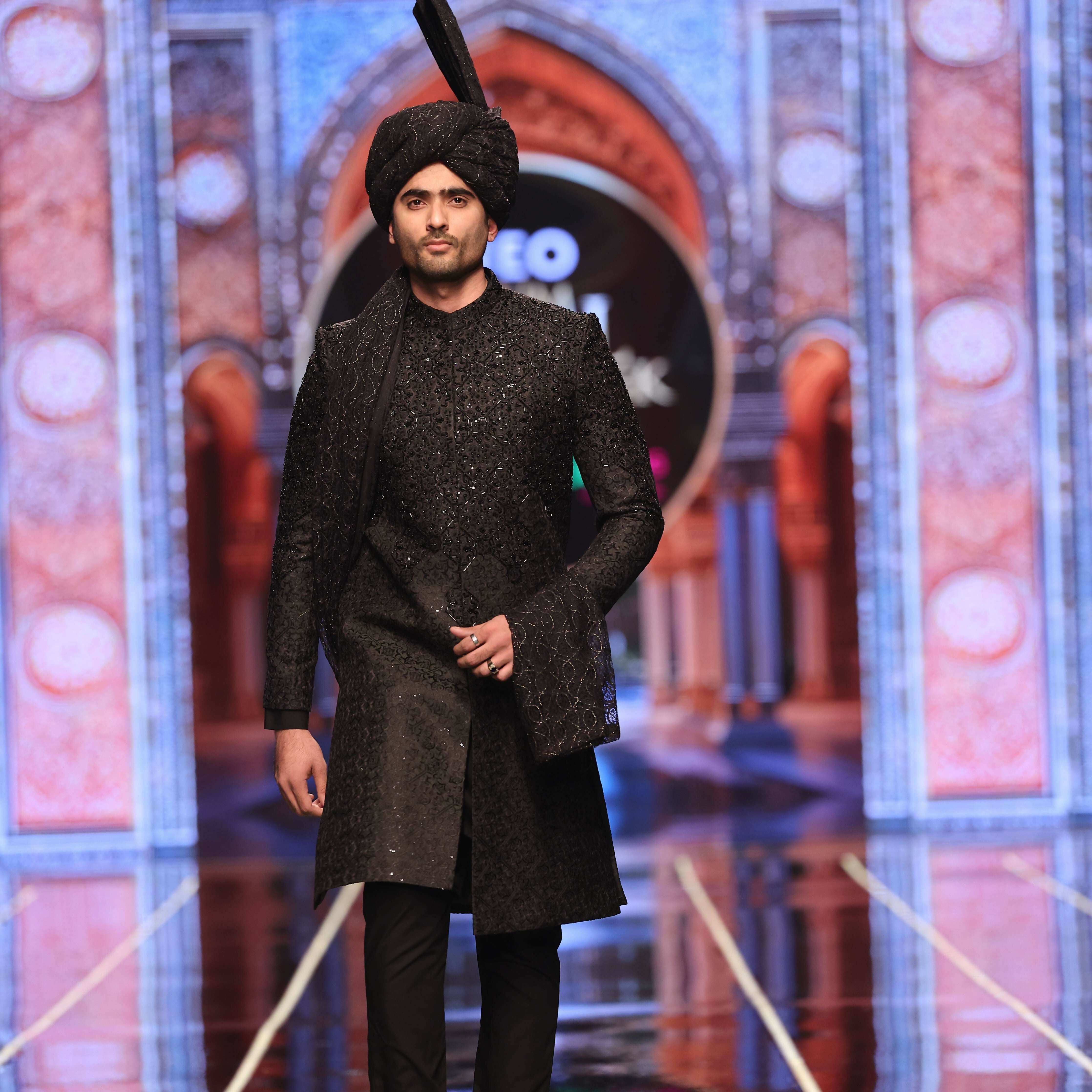BCW 61 Black TABOO Honey Sherwani For Groom