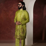 CK 765 Olive Green Chikankari Kurta