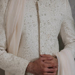 ER SH 117 White Sherwani For Wedding