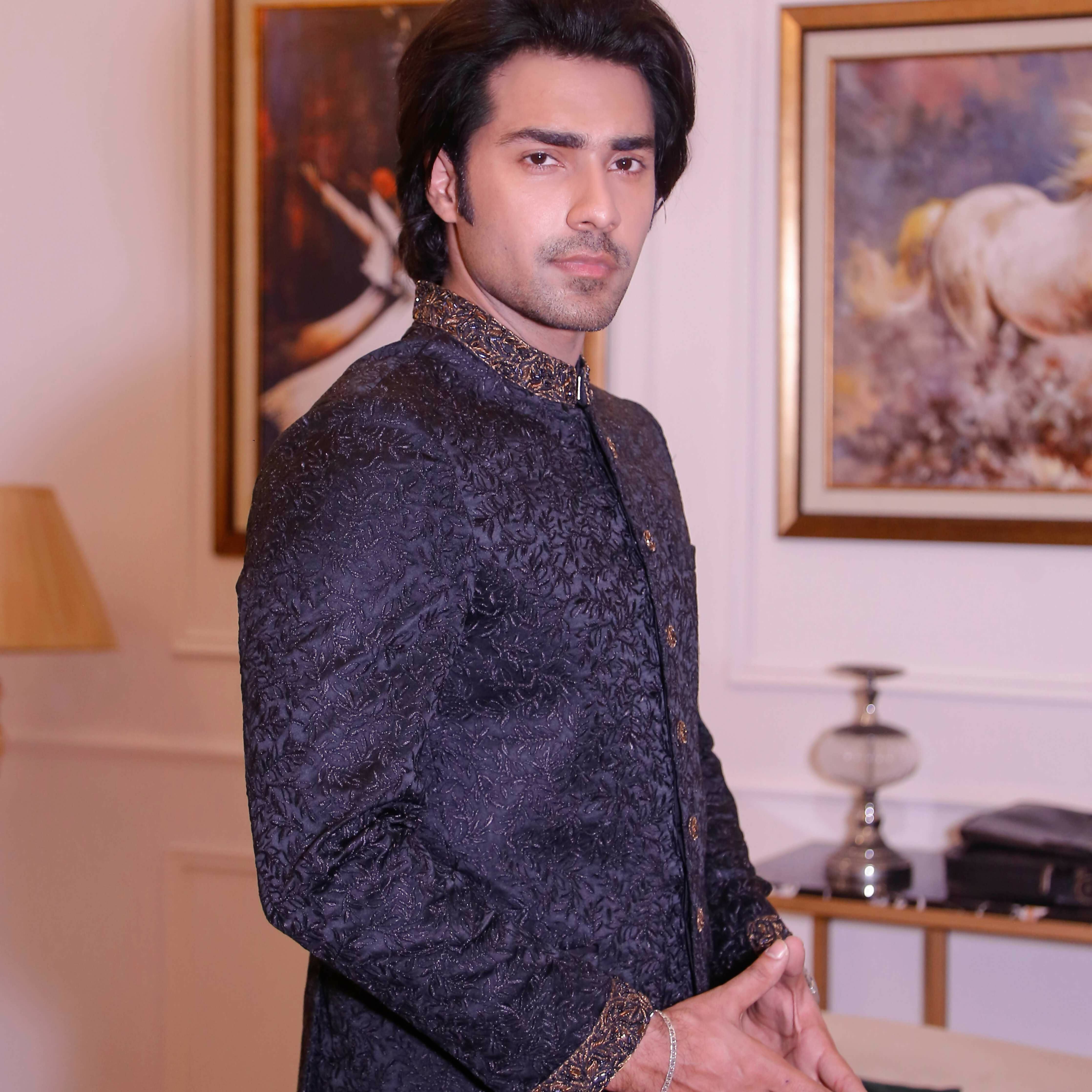 ER PC 3015 Navy Blue Hand Work Prince Coat