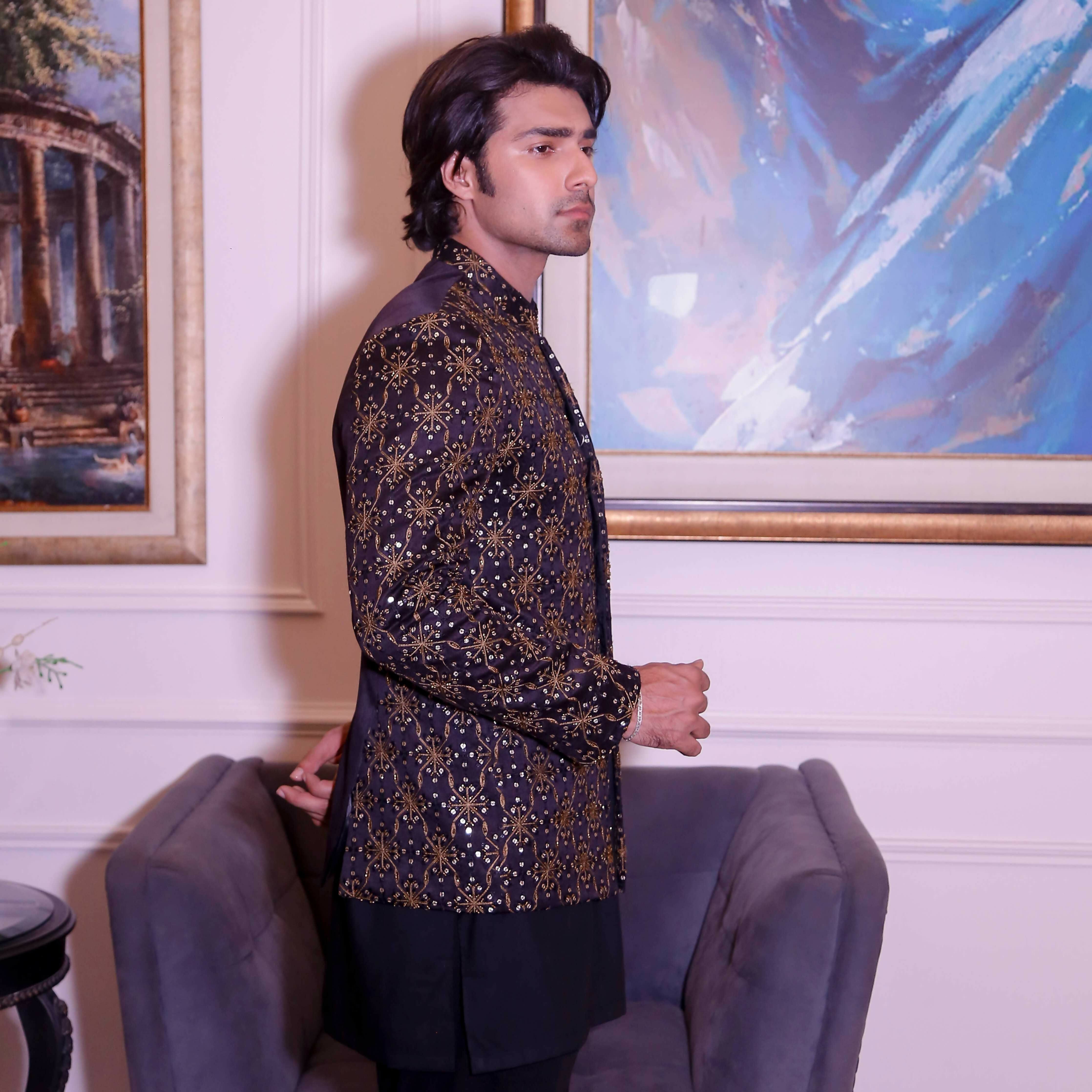 ER PC 3016 Black Hand Work Prince Coat