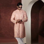 CK 770 Peach Chikankari Kurta
