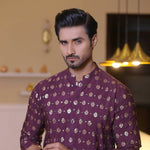 MR 64 Purple Mirror Work Kurta Pajama