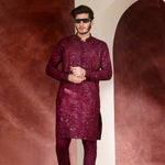 CK 772 Burgundy Chikankari Kurta