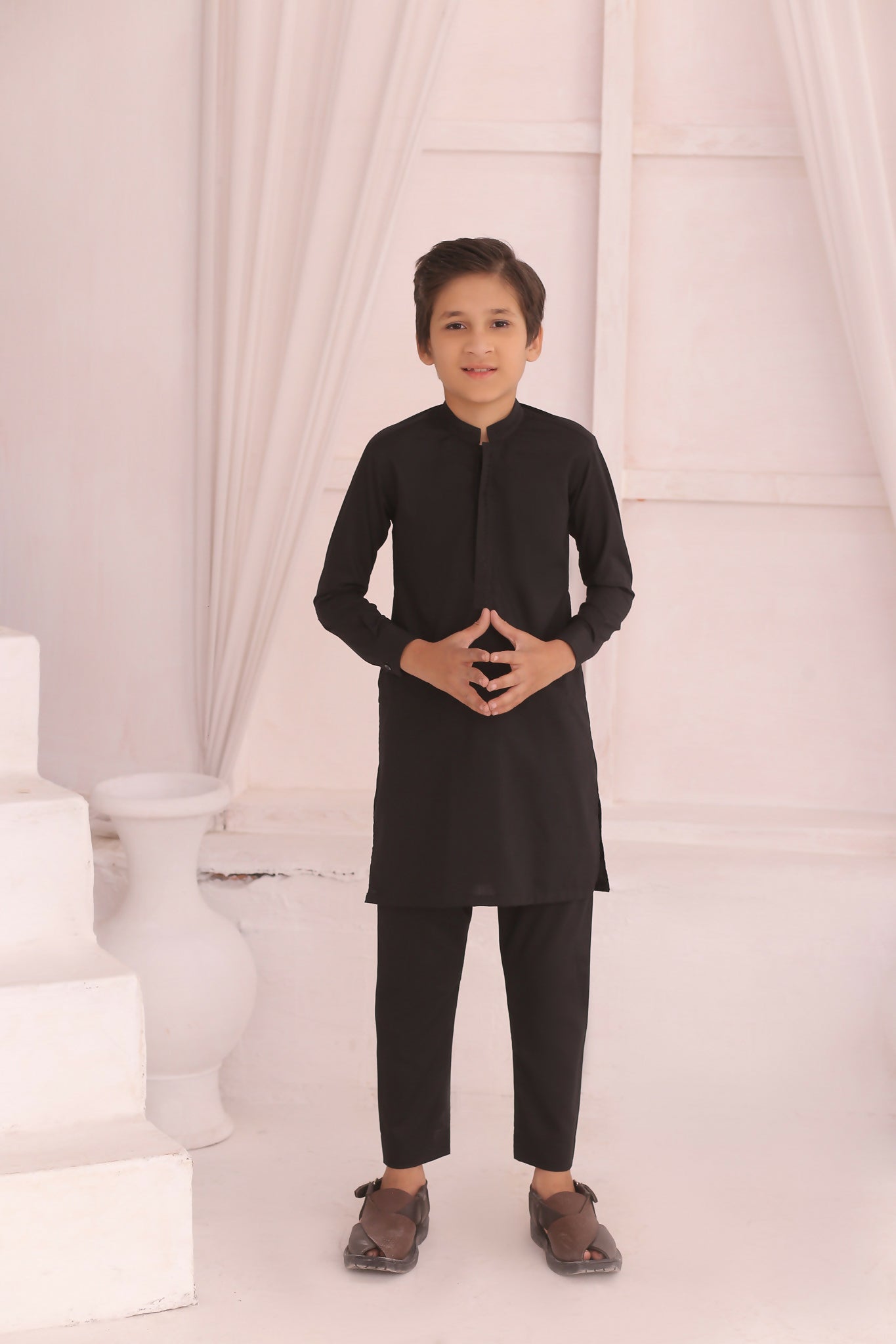 KD 694 Kids Black Kurta & Pajama