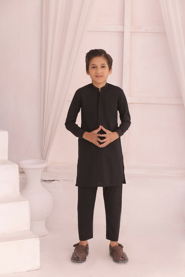 KD 694 Kids Black Kurta & Pajama