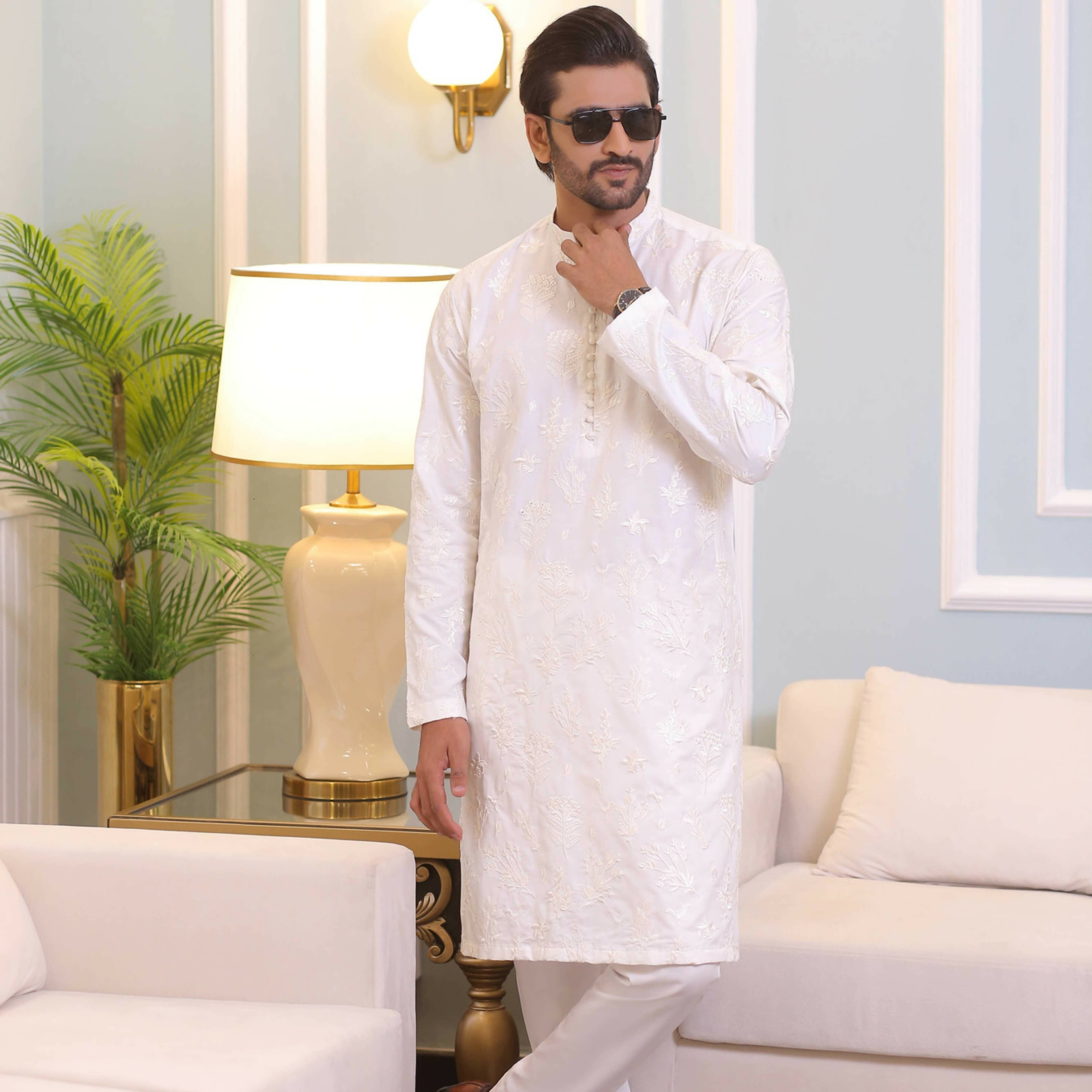 CK 716 White Kurta Pajama