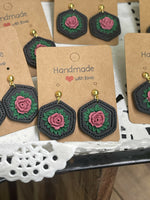 Hexagonal textured Earings
