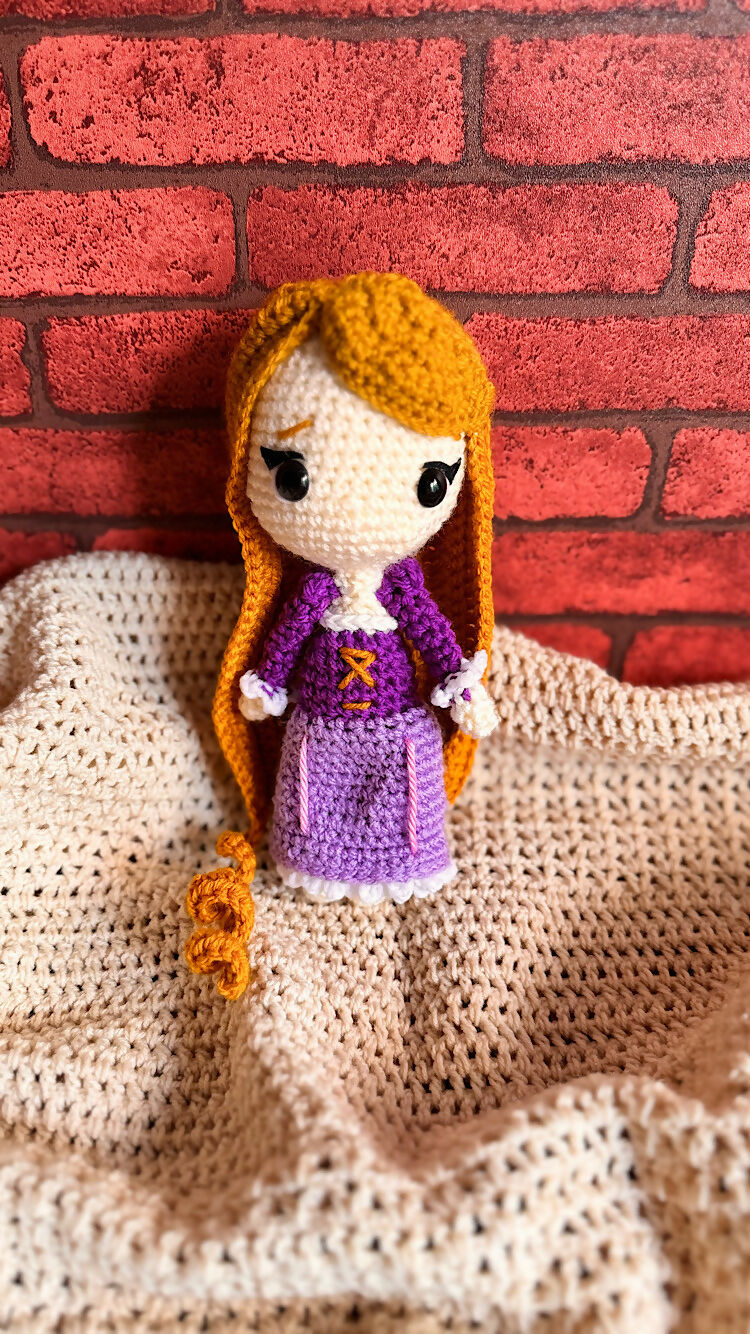 Crocheted Rapunzel plushie