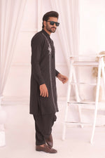 CK 718 Black Chikankari Kurta For Men