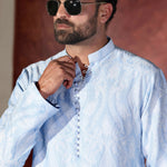 CK 767 Sky Blue Chikankari Kurta