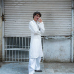 CK 752 White Embroidered Kurta With Farshi Shalwar