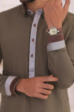ER 688 Grey Kameez Shalwar For Men