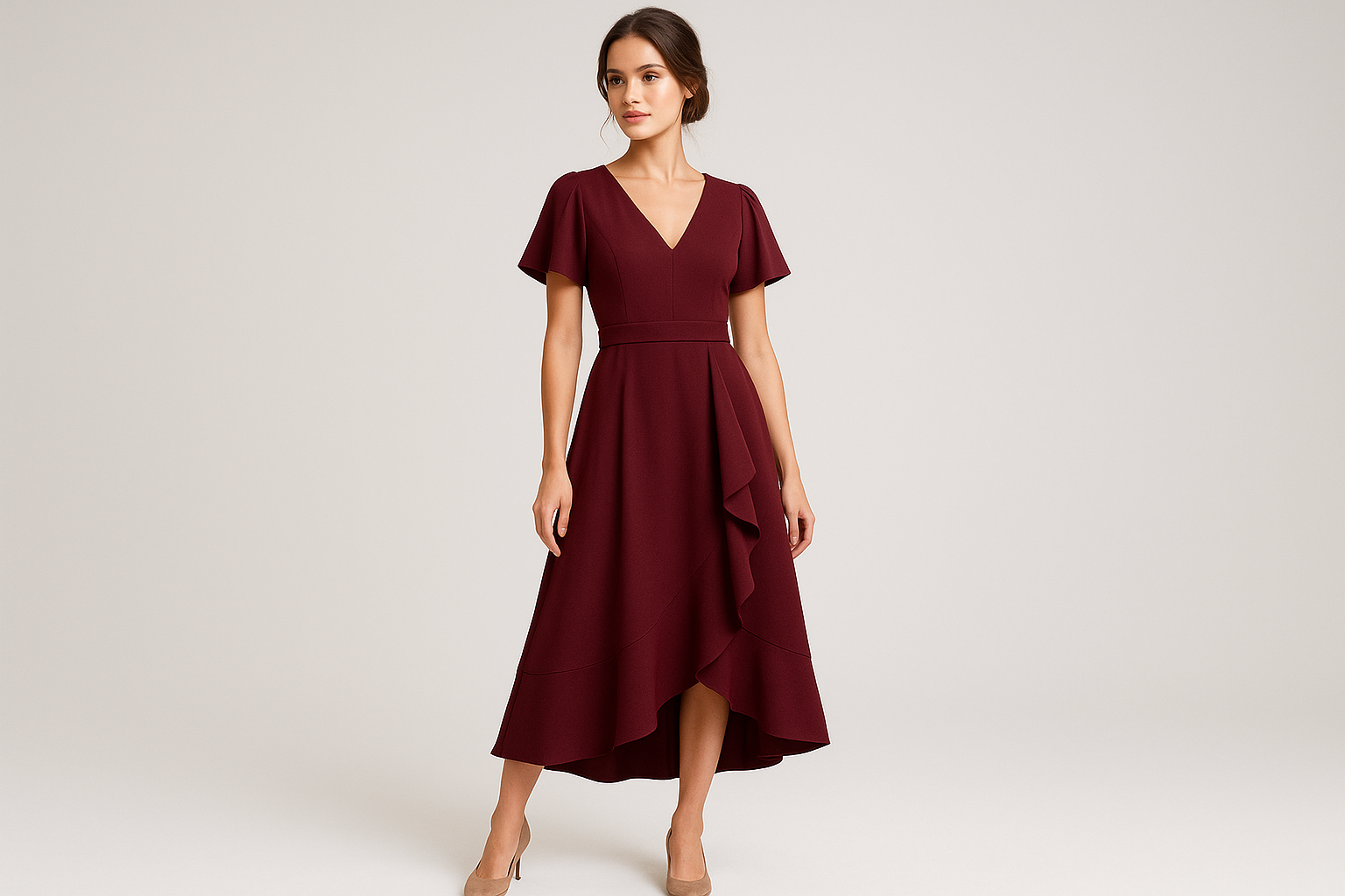 maroon dress female