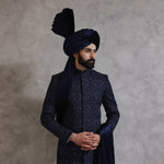 ER SH 118 Navy Blue Sherwani For Men