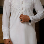 ER 806 Shining White Executive Kameez Farshi Shalwar