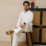 ER 806 Shining White Executive Kameez Farshi Shalwar