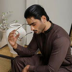 ER 809 Dark Brown Executive Shalwar Kameez