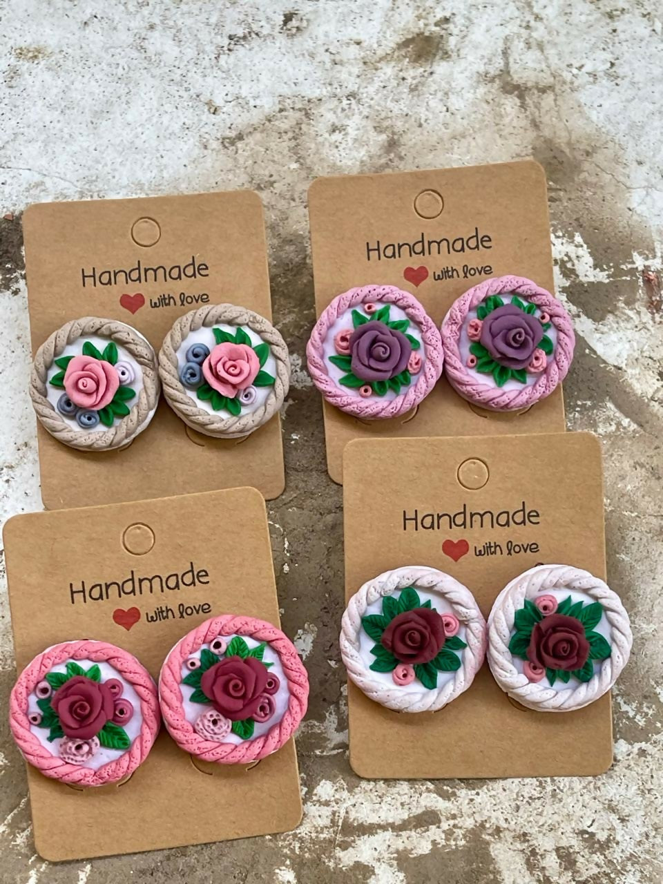 Twisted floral studs