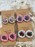 Twisted floral studs