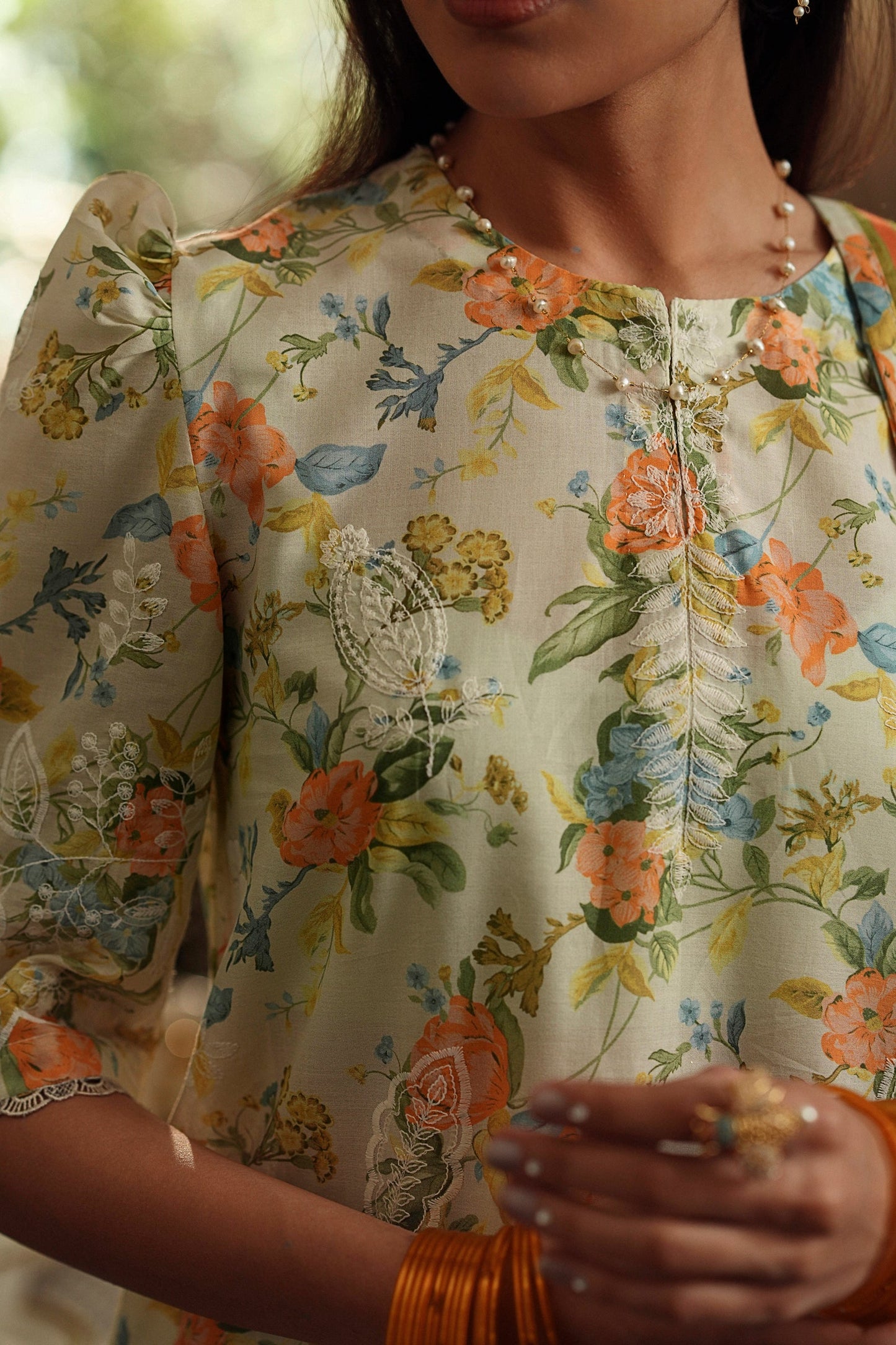 Cotton Lawn Digital Print Cotton Thread Embroidery