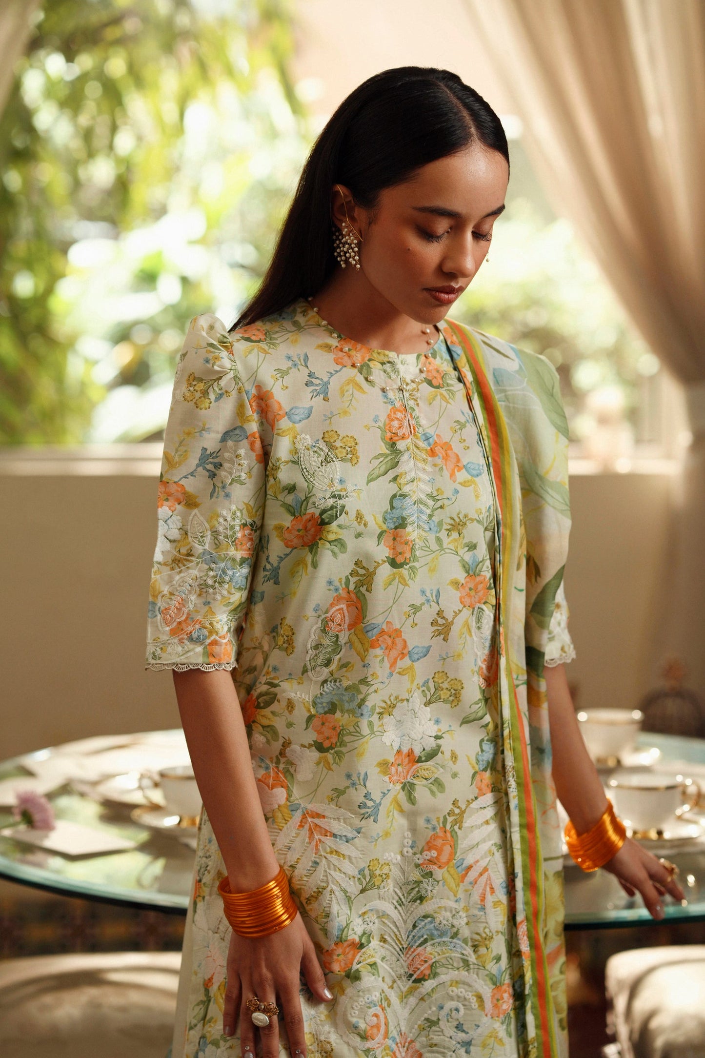 Cotton Lawn Digital Print Cotton Thread Embroidery