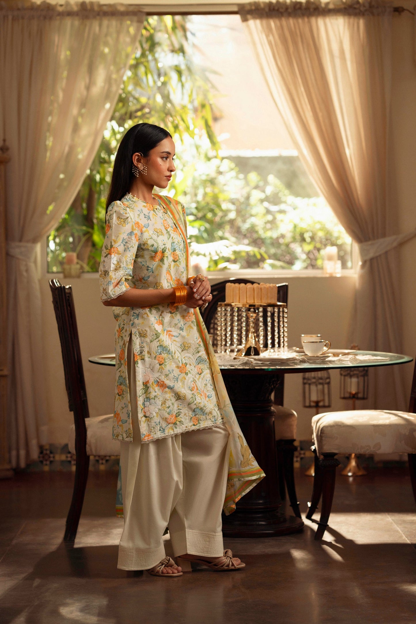 Cotton Lawn Digital Print Cotton Thread Embroidery