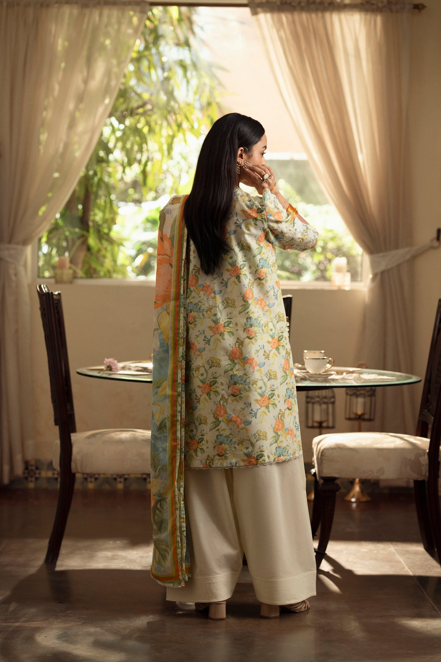 Cotton Lawn Digital Print Cotton Thread Embroidery