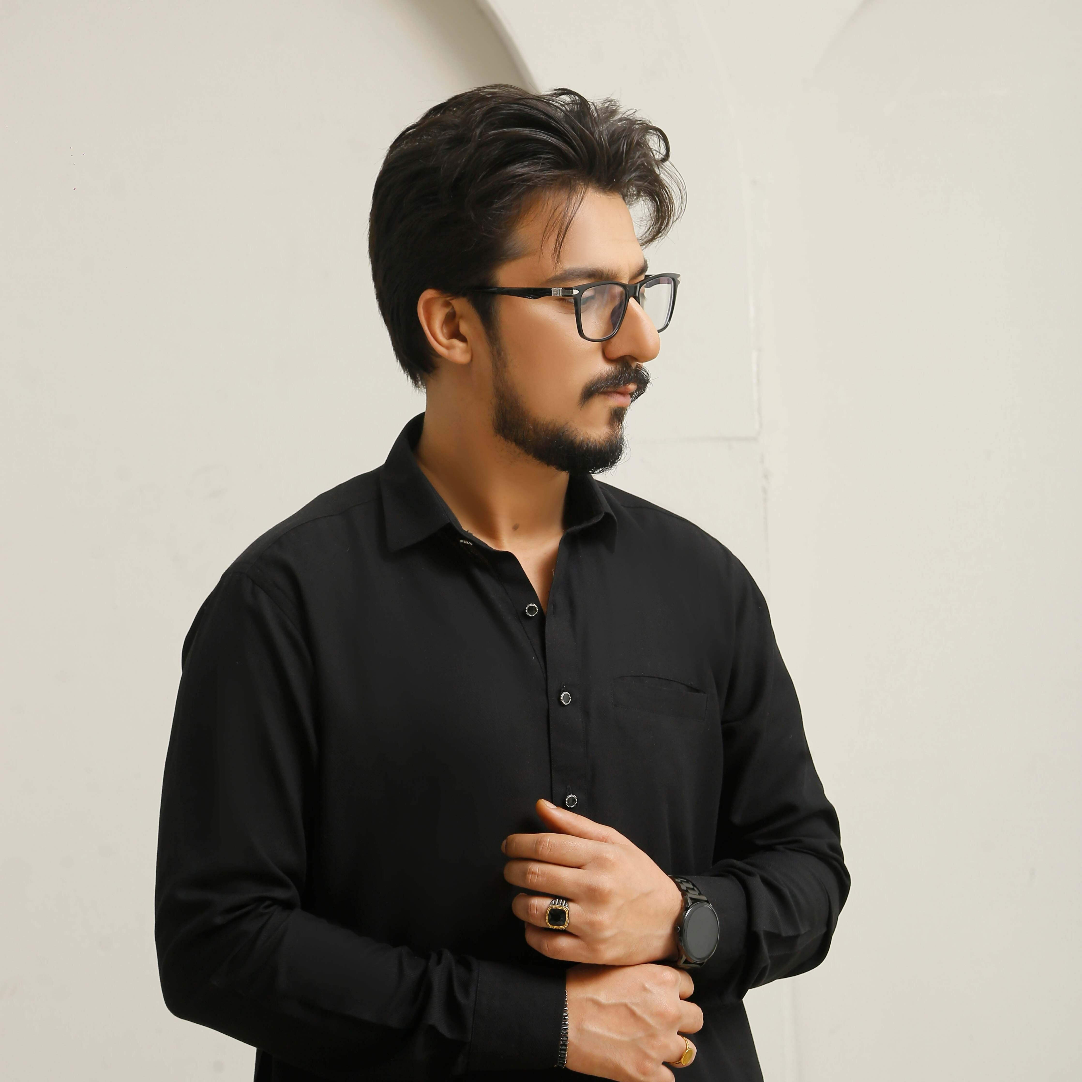 Jet Black Executive Shalwar Kameez