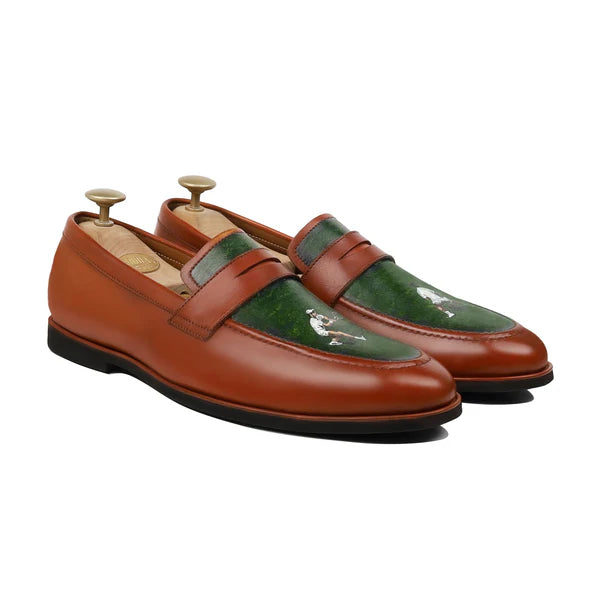 Atelier - Men's Orange Hand Painted Loafer