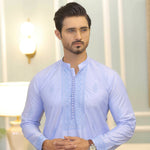 CK 506 Sky Blue Chikankari Kurta For Men