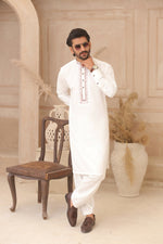 ER 702 Whitw Shalwar Kameez For Mens