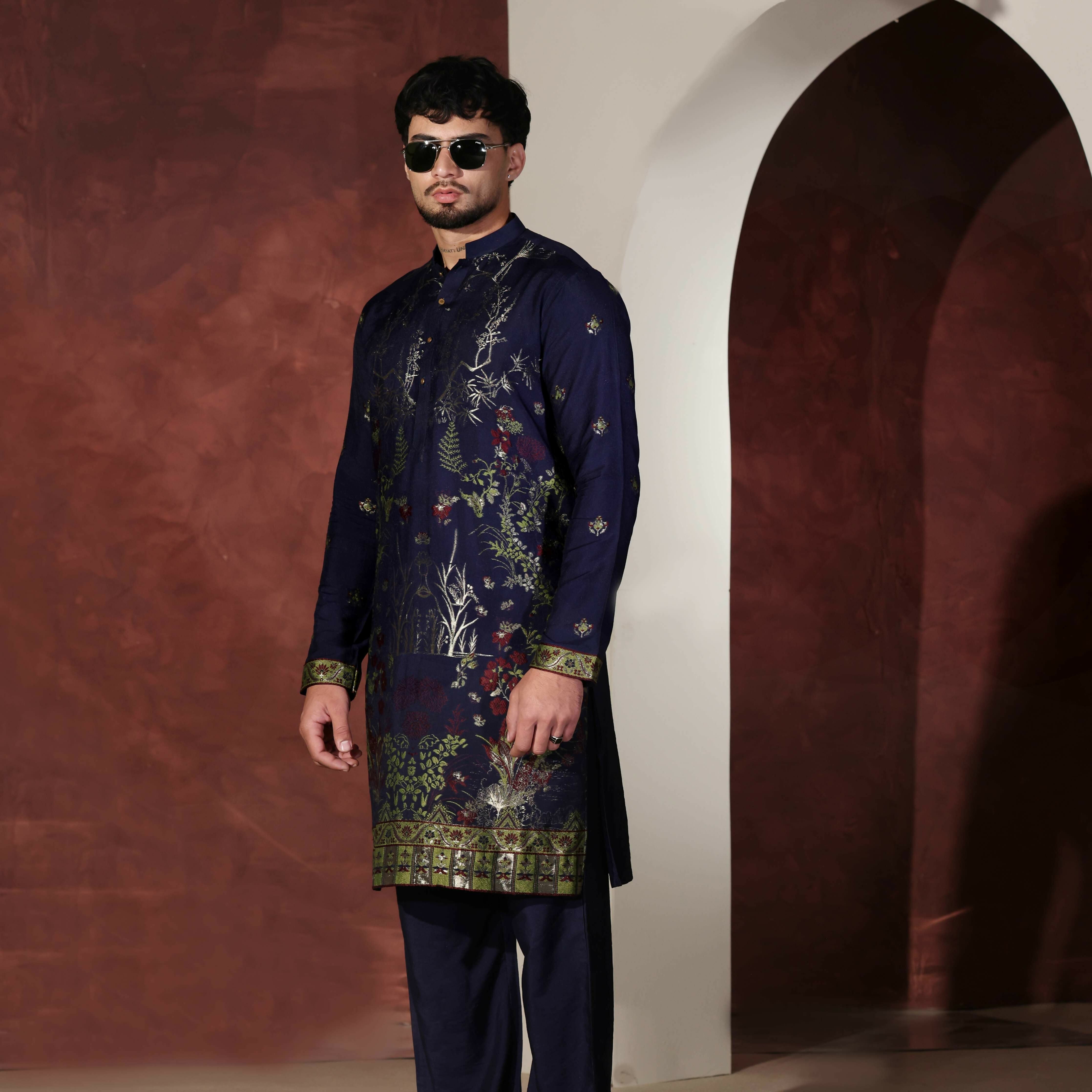 CK 764 Navy Blue Chikankari Kurta