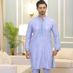 CK 506 Sky Blue Chikankari Kurta For Men