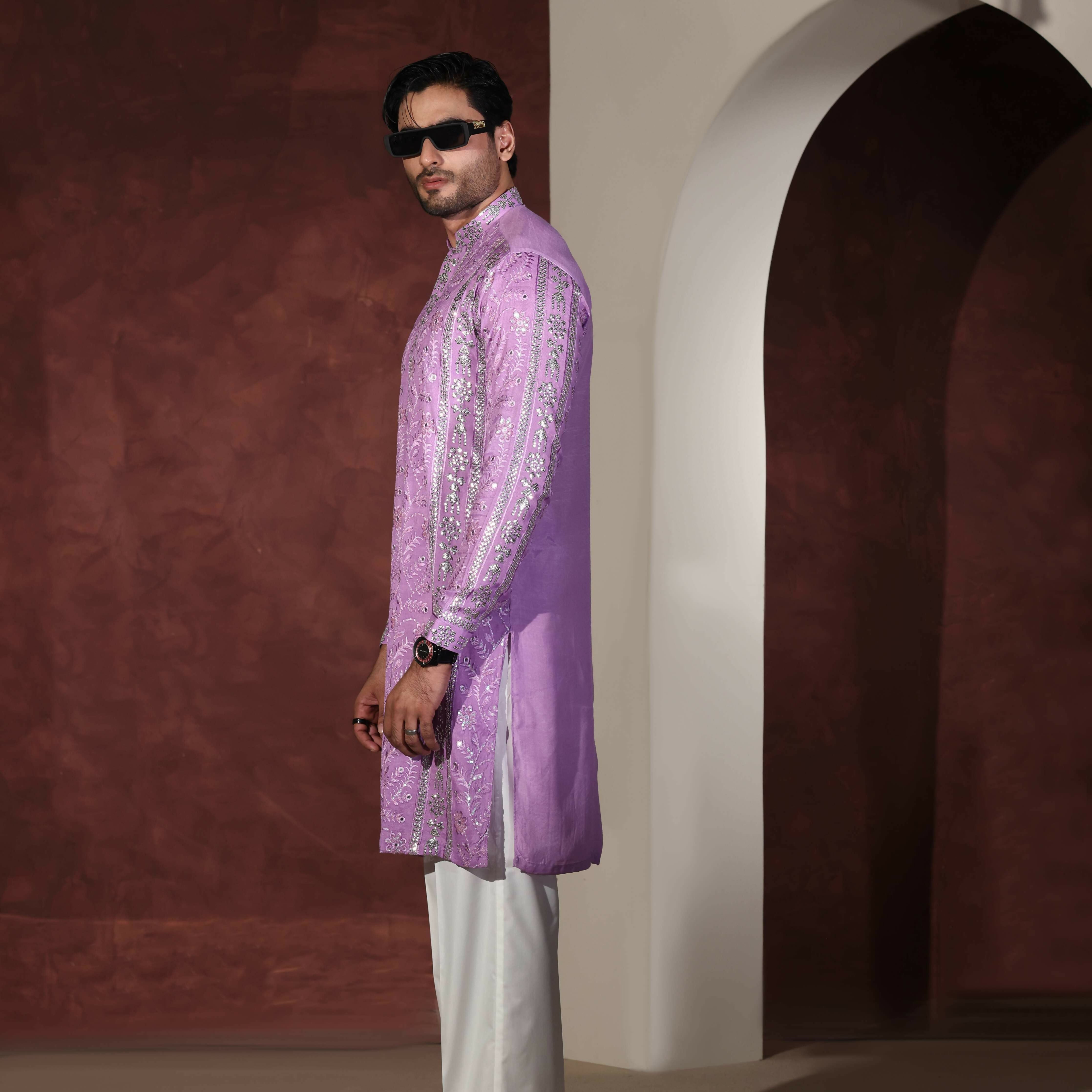 CK 763 Purple Chikankari Kurta