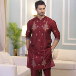 CK 714 Maroon Kurta Pajama Male