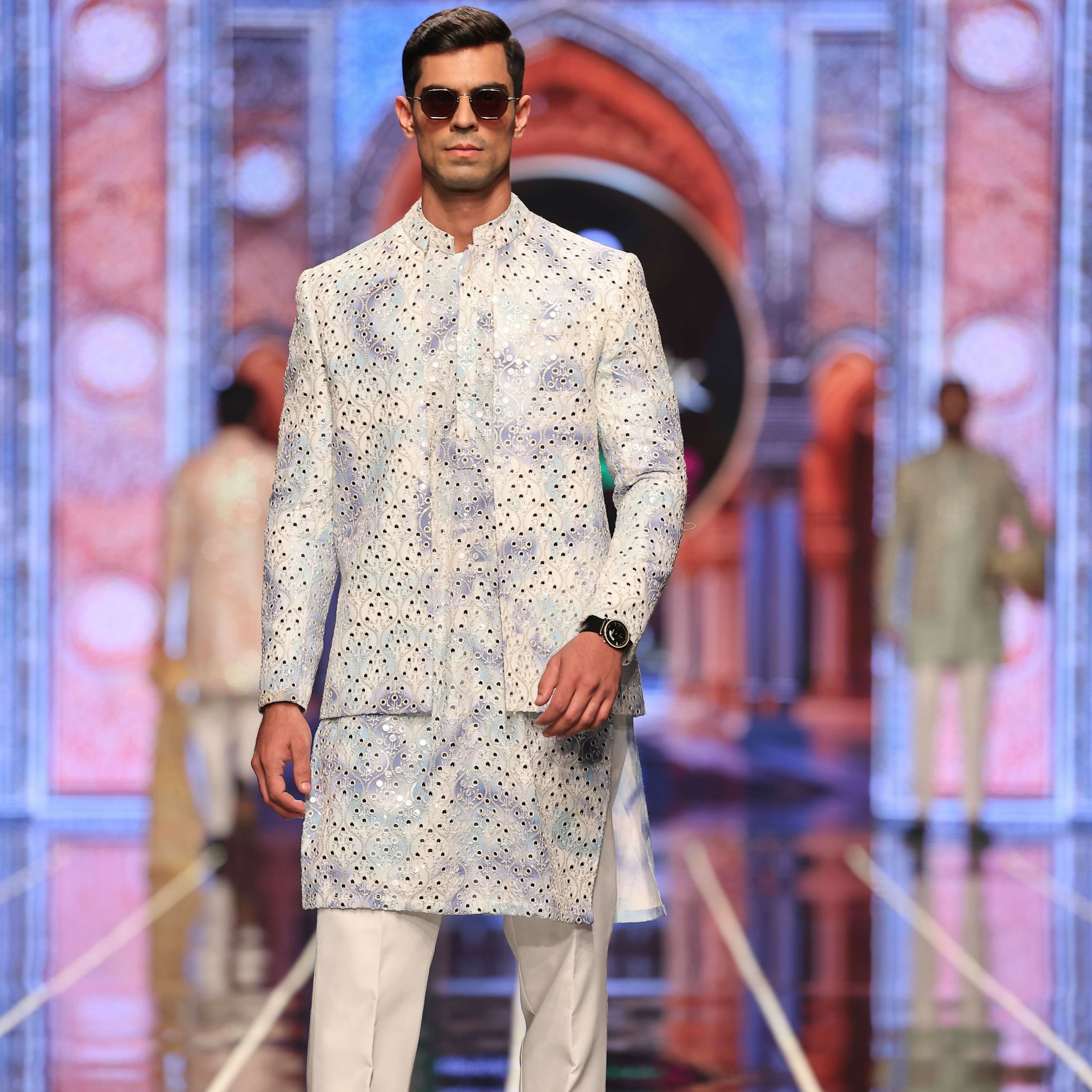 BCW 53 Patel Blue Ombre Front Open Prince Coat
