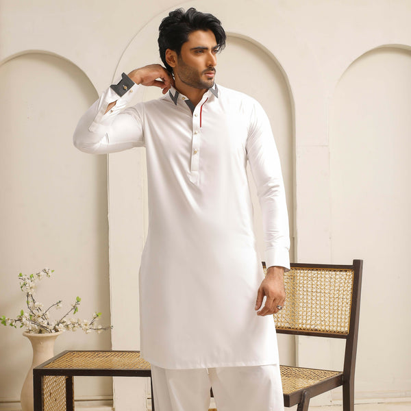ER 810 Shining White Executive Shalwar Kameez