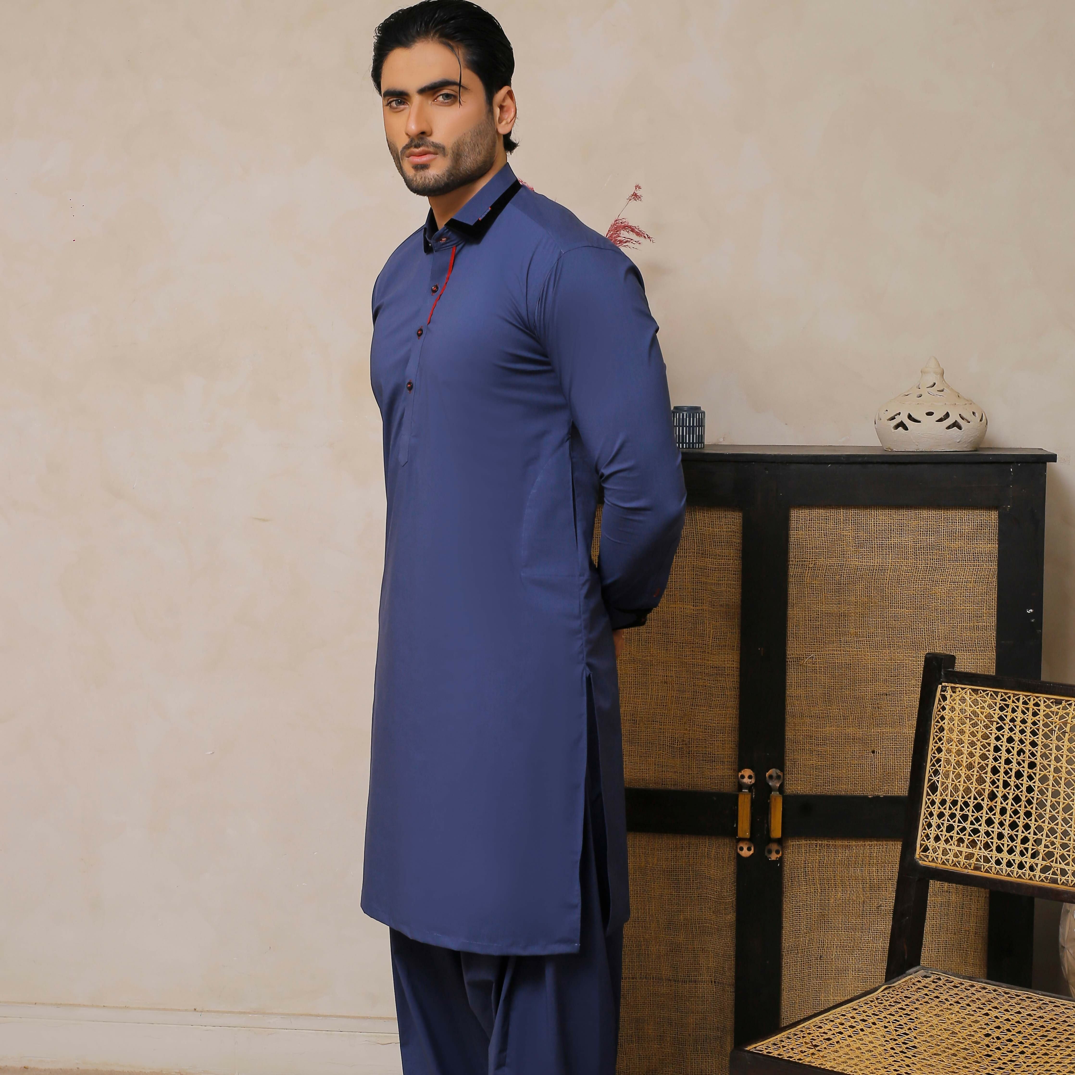 ER 807 Mid Blue Executive Shalwar Kameez