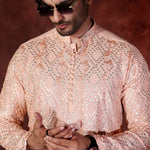 CK 770 Peach Chikankari Kurta